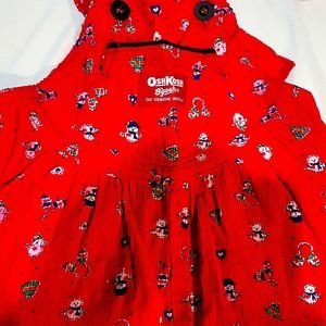 VTG OshKosh Snowman light corduroy bubble Overalls